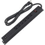 Multi Plugs Power Distribution Unit Manufacturer - USB Network Function 1U 125V 15A Custom 6 Outlet PDU for Workstation Office Hotel