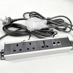 3 Power Outlet Rack Mount PDU Socket Manufacturer - Aluminum Alloy Universal Power Distribution UK PDU Socket 13A with RJ45