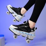 Roller Skates Manufacturer - Women's High 4-Wheel Dual-Purpose Flashing Wheels
