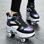 Roller Skates Manufacturer - Unisex Automatic Pop-up High Top 4 Wheel Outdoor Dual-Purpose