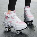 Roller Skates Manufacturer - Unisex Automatic Pop-up High Top 4 Wheel Outdoor Dual-Purpose