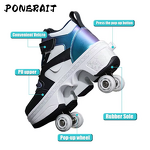 Sneakers Manufacturer - Unisex Automatic Pop-up High Top 4 Wheel Roller Dual-Purpose