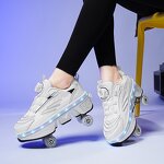 Roller Skates Manufacturer - Women's High 4-Wheel Dual-Purpose Flashing Wheels