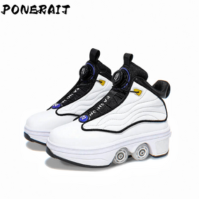 Roller Skates Manufacturer - Women's Speed 4-Wheel Detachable PU Dual-Purpose Flashing