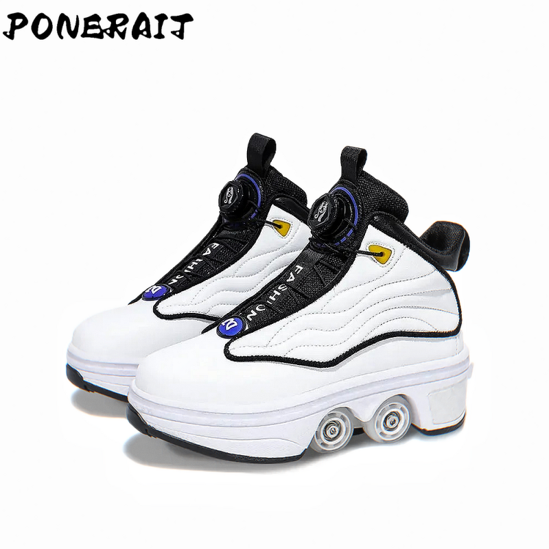 Roller Skates Manufacturer - Women's Speed 4-Wheel Detachable PU Dual-Purpose Flashing