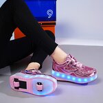 Roller Skates Manufacturer - Super Fire Flashing LED 2-Wheel Outdoor PU Retractable