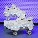 Roller Skates Manufacturer - Women's High 4-Wheel Dual-Purpose Flashing Wheels