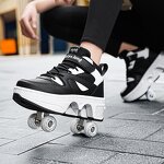 Roller Skates Manufacturer - Unisex Automatic Pop-up High Top 4 Wheel Outdoor Dual-Purpose
