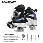 Sneakers Manufacturer - Unisex Automatic Pop-up High Top 4 Wheel Roller Dual-Purpose