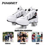 Roller Skates Manufacturer - Unisex 4-Wheel Outdoor Automatic Retractable PVC Lightweight