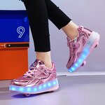 Roller Skates Manufacturer - Super Fire Flashing LED 2-Wheel Outdoor PU Retractable