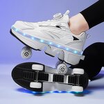 Roller Skates Manufacturer - Women's High 4-Wheel Dual-Purpose Flashing Wheels