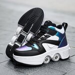 Roller Skates Manufacturer - Unisex Automatic Pop-up High Top 4 Wheel Outdoor Dual-Purpose