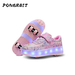Roller Skates Manufacturer - Women's 4-Wheel Sneakers with Detachable LED Flashing Wheels