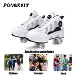 Roller Skates Manufacturer - Women's Professional 4-Wheel LED Detachable New Leather Wheels