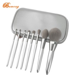 Makeup Brush Set Supplier - 8 Pcs Silver With Case