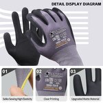 EN388 Custom Logo 15 Gauge Nylon Shell Gloves Manufacturer - Microthin Foam Construction Work Safety Nitrile Coated Work Safety