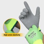 XL Double-Coated Latex Gloves Manufacturer - 15G Polyester Black Rubber Waterproof Winter Work Cotton Cold Proof Half-Coated