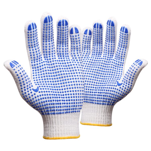 Profional XL Size PVC Dot Resistant Gloves Manufacturer - Safety Dotted Cotton and Rubber Bead Knitted Polyester for Construction Use