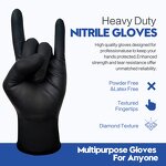 Waterproof Disposable Diamond Nitrile Safety Gloves Manufacturer - 9Mil Black Powder-Free Mechanical Orange Diamond Nitrile