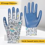 Women's Custom Anti-Slip Gardening Gloves Manufacturer - Nitrile Coated Knitted Dipping for Garden Work Safety Hand and Arm Protection