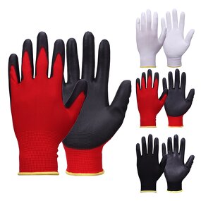 Custom Logo Coated Safety Gloves Manufacturer - En388 Factory Wholesale Cheap Work PU Polyester Nylon Guantes De Trabajo
