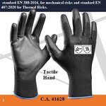 CE Certificated Work Gloves Manufacturer - Black PU with Nylon Lining EN388 Safe for Garden Mechanic Home Improvement & Cleaning