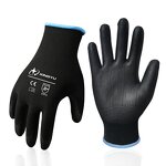 Custom CE Certificated PU Rubber Gloves Manufacturer - EN388 Black Garden Mechanic Flexible PU Coated Safety Work