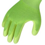 Custom Safety Work Gloves Manufacturer - Long Printed Fluorescent Yellow Green Thorn Proof Men's Gardening PU for Construction