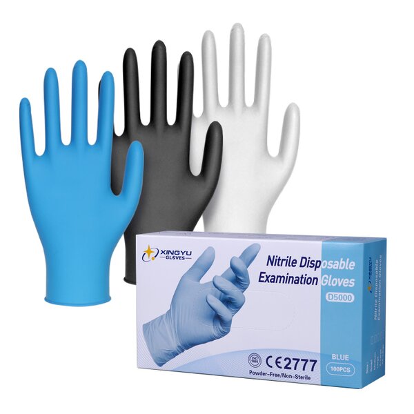 5Mil Disposable Nitrile Gloves Manufacturer - Powder Free Industrial Blue Wholesale Powder Free Waterproof Disposable