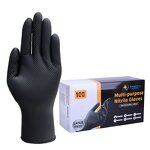 Heavy Duty Chemical Resistant Nitrile Gloves Manufacturer - 8 Mil Diamond Textured Mechanic Safety Work Disposable Black