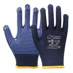 Blue Black Double-Sided Dotted Gloves Manufacturer - Cotton PVC Polyester Fabric Sweat Absorbing Anti-Cut Anti-Slip Brick Safety