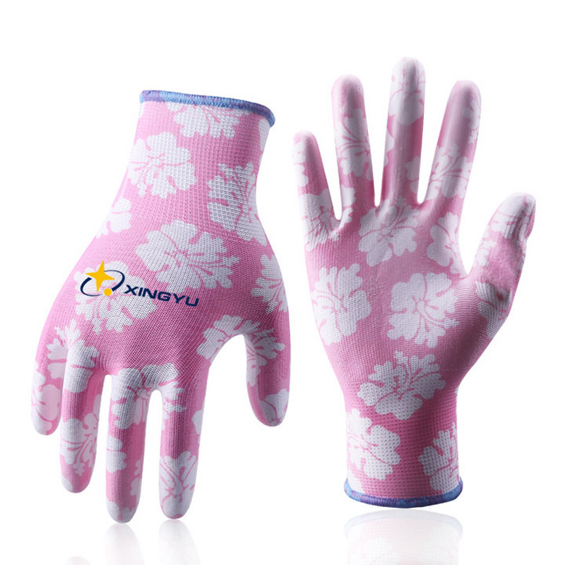 Men's Garden Work Gloves Manufacturer - Polyester PU Coated Thorn Proof Safety with Nylon Lining XL Size