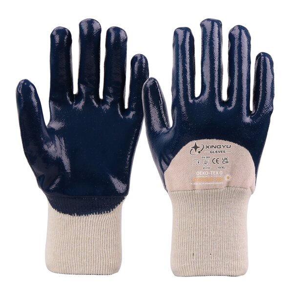 Hot Selling 3/4 Coated Knit Wrist Glove Manufacturer - Heavy Duty Nitrile with Cotton Jersey Anti-Heat Function