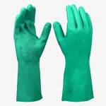 Heavy Duty Non slip Nitrile Gloves Manufacturer - Green Waterproof Soft Lined Rubber Latex Free Cleaning Comfortable Kitchen
