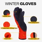 7Gauge Latex Foam Winter Gloves Manufacturer - Warm Work Safety for Cold Weather Latex Coated Resistant to Winter Conditions