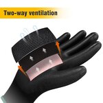 EN388 4131 Black PU Gloves Manufacturer - 13G Polyester ANSI Certified Nylon Lining Customizable Logo General XL PU Safety Work