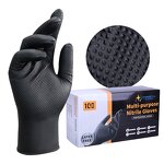 Waterproof 8 Mil Nitrile Gloves Manufacturer - Fish Handling Industrial Black Powder Free Heavy Duty Diamond Texture