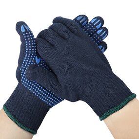 Blue Cotton PVC Dots Gloves Manufacturer - Anti-Slip Cotton PVC Dots Safety Household Garden Construction Food Safety Work