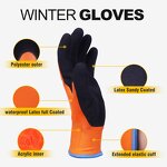 Men's Winter Thermal Gloves Manufacturer - Waterproof Latex Coated Work Protective Use Cold Resistance