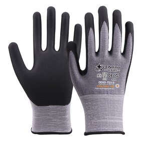 XL Soft Breathable Work Gloves Manufacturer - Micro Foam Nitrile Coated with Excellent Grip Anti-Cut Resistance Construction Safety
