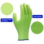 Custom Safety Work Gloves Manufacturer - Long Printed Fluorescent Yellow Green Thorn Proof Men's Gardening PU for Construction