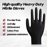 Waterproof 8 Mil Nitrile Gloves Manufacturer - Fish Handling Industrial Black Powder Free Heavy Duty Diamond Texture