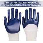 Fully Nitrile Coated Work Gloves Manufacturer - High Performance Ribbed Cuff Chemical Resistant Safety Anti-Slip Function Cotton XL