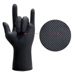 Waterproof Disposable Diamond Nitrile Safety Gloves Manufacturer - 9Mil Black Powder-Free Mechanical Orange Diamond Nitrile