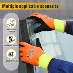 EN388 15g Double Winter Safety Gloves Manufacturer - Black Latex Sandy Coated with Cotton Liner for Working for Polyester Making