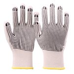 Wholesale Comfortable Anti Slip Work Gloves Manufacturer - Polyester White PVC Dotted Cotton Knitted Safety PVC Dot