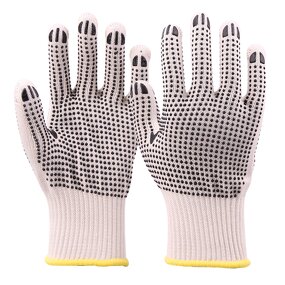 Wholesale Comfortable Anti Slip Work Gloves Manufacturer - Polyester White PVC Dotted Cotton Knitted Safety PVC Dot