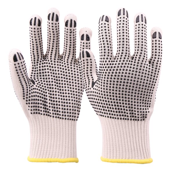 Wholesale Comfortable Anti Slip Work Gloves Manufacturer - Polyester White PVC Dotted Cotton Knitted Safety PVC Dot