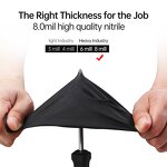 Heavy Duty Chemical Resistant Nitrile Gloves Manufacturer - 8 Mil Diamond Textured Mechanic Safety Work Disposable Black